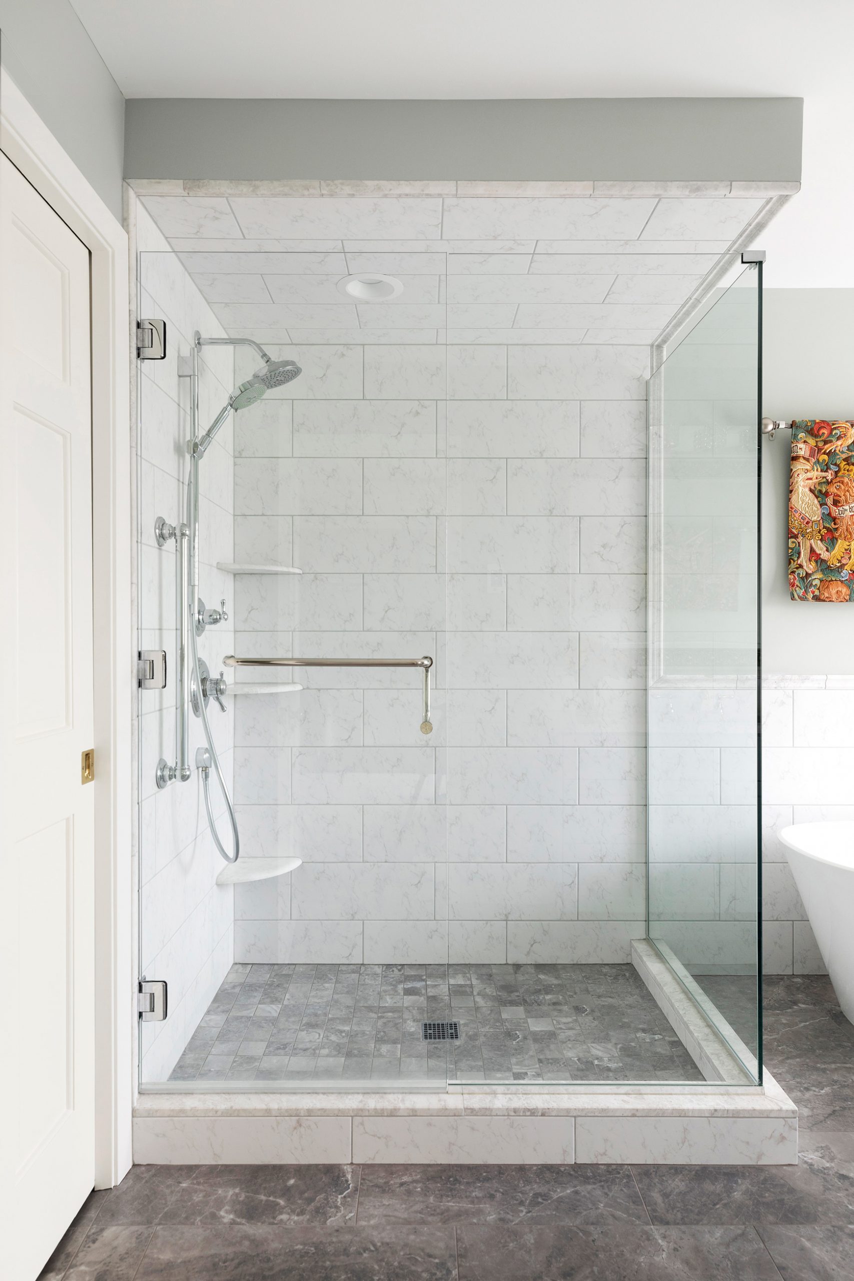 Minneapolis bathroom design with large shower