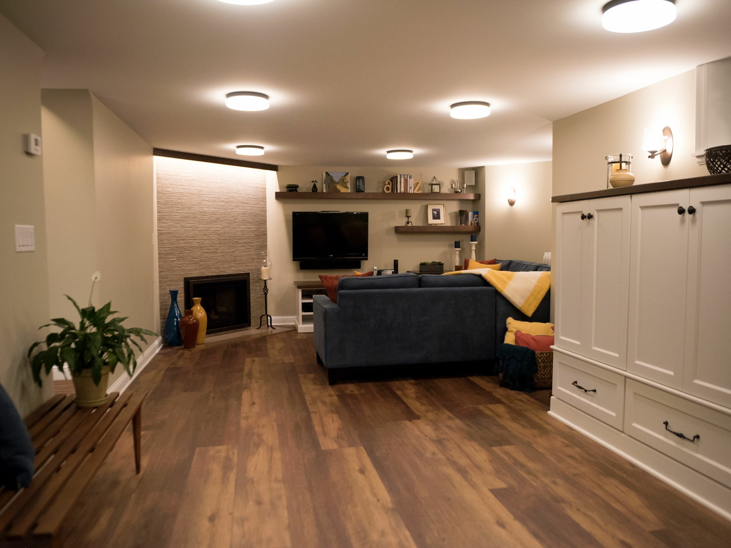 finishing the basement is a home addition ideas to increase your square footage