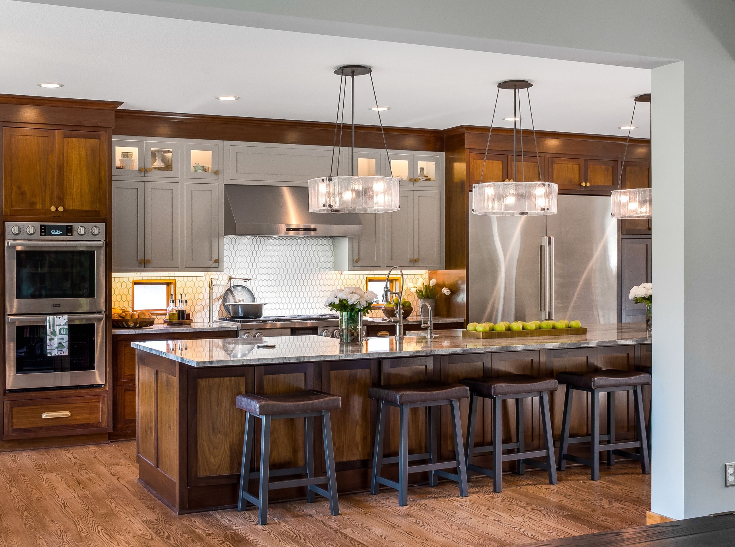 expansive kitchen island